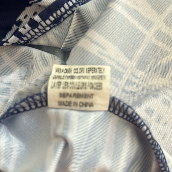 Ladies Blue White Bodycon Stretch MIDI Casual Dress Like New Zip back sz S - Picture 16 of 17